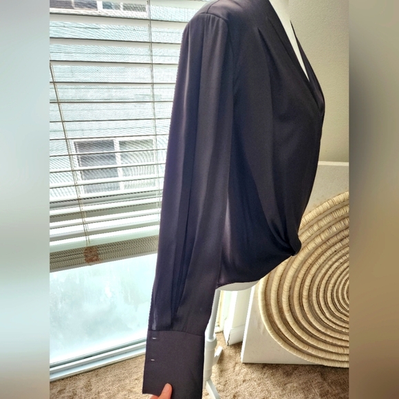 Rag & Bone 100% Silk Drape Blouse Eggplant Purple Sz. Xs - Picture 7 of 13